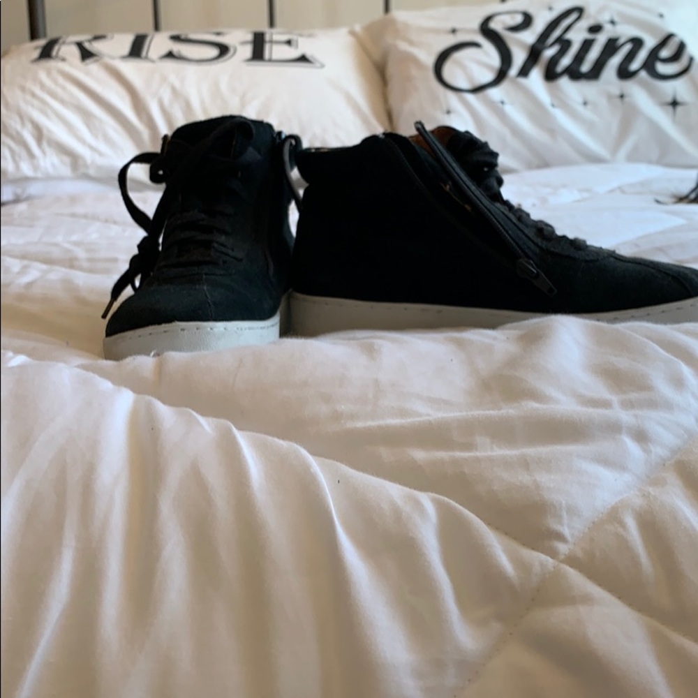 Black suede high tops